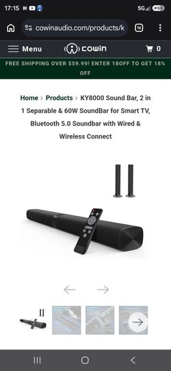 New in box - KY-8000 2.0 channel bluetooth soundbar