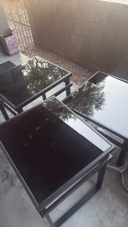 Black glass tables
