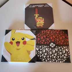 Bundle Nintendo Pokemon And Zelda Art Canvases