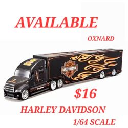 HARLEY DAVIDSON CUSTOM HAULER BLACK 1/64 DIECAST MODEL 