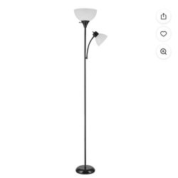 72 in. Matte Black Floor Lamp with Adjustable Reading Light, 67135