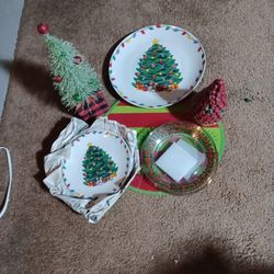 Cookie Tray,8 Cookie Plates, Tree Candle,tree