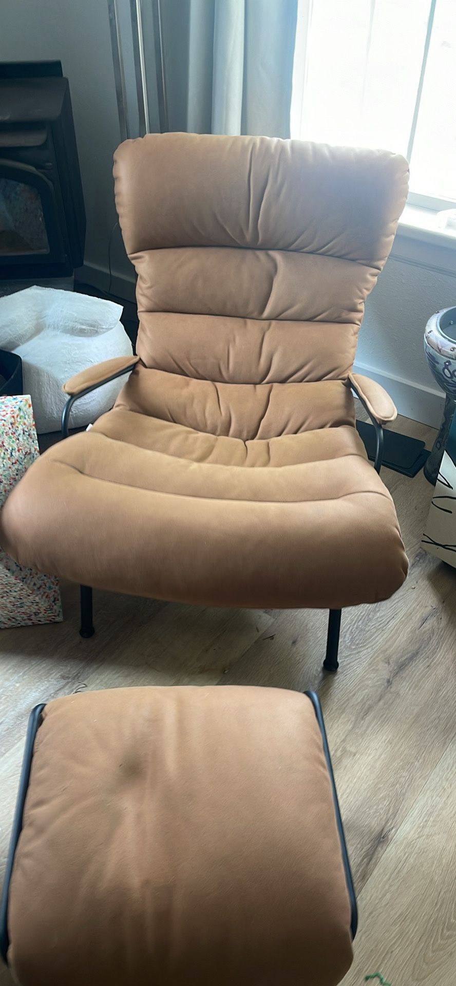 Suede Glider And Ottoman