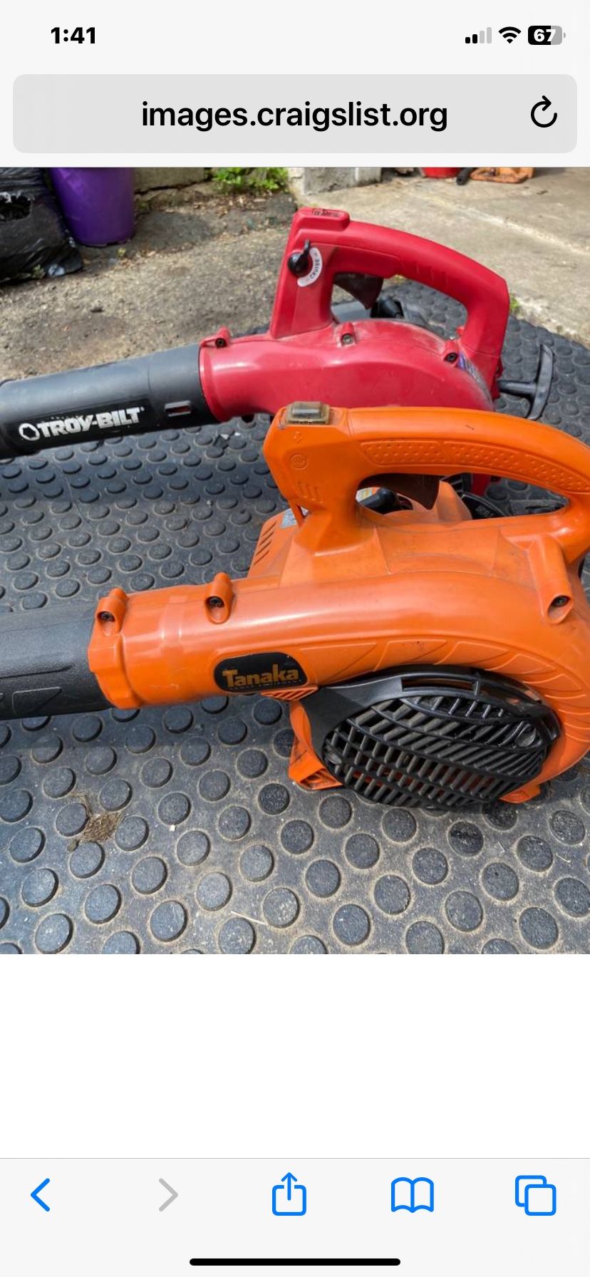 TANAKA Gas Leaf Blower Starts Runs And Works