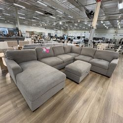 Costco Langdon Fabric Sectional With Storage Ottoman 