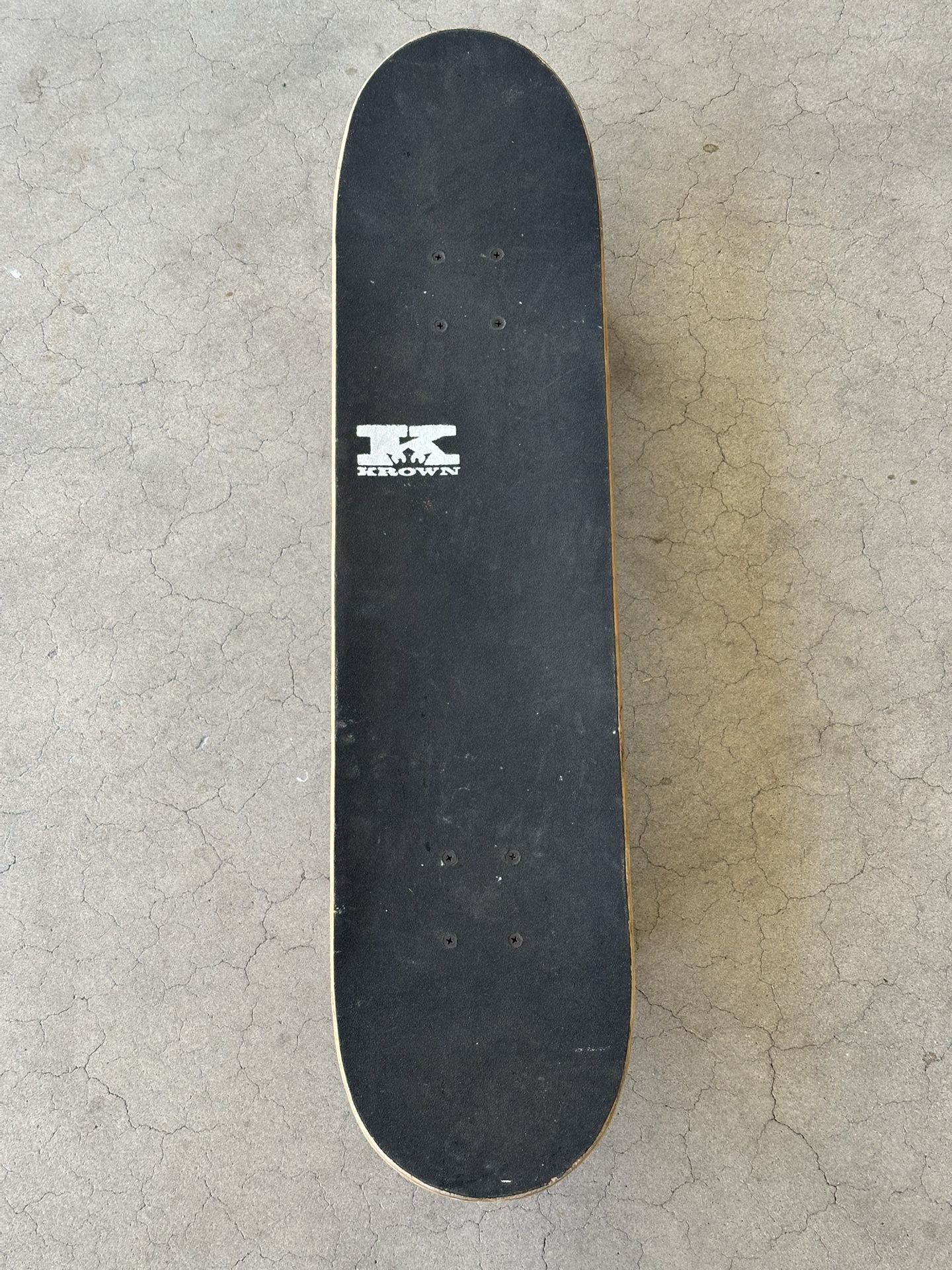 Krown Skateboard Rookie red Flame Complete