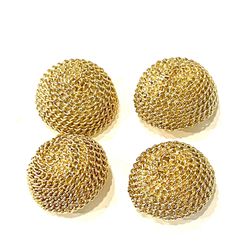 3 Handmade Goldtone Buttons