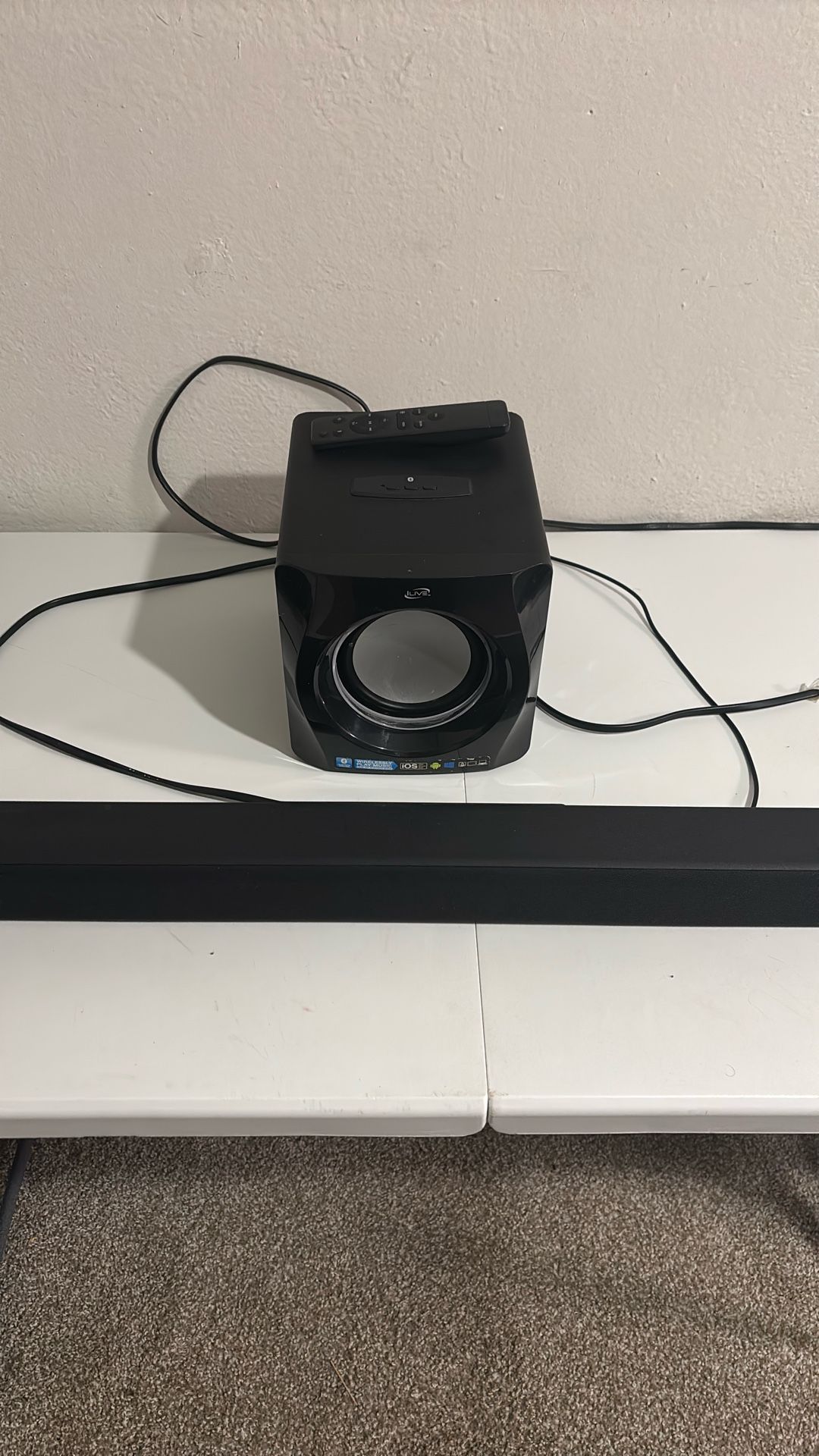 Onn 36” Soundbar + iLive Light-Up Bluetooth Subwoofer