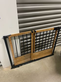 Summers Adjustable Wood & Metal Baby/Pet Gate – Up to 42” – $20