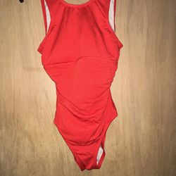 Women Small Red One Piece Swimsuit 