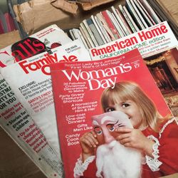 Box of vintage Christmas magazines xmas circa 1967 to 71 all Christmas theme woman’s day McCall’s LA Times home lots of Christmas decorating ideas