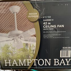 New 42”.  Hampton Bay- (Indoor/Outdoor)  Ceiling Fan. New 