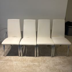 4 White Dining Chairs   