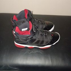 Size 12 Jordan 6 Rings Red Black And White 