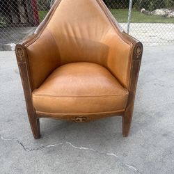 Antique Art deco real leather club chair 