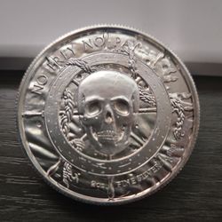 2oz Fine Silver Skull Pirate Round Coin