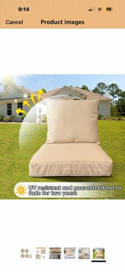 4 Set Patio Outdoor Chair Furniture Cushions Covers, Waterproof, Fade-Resistant Replacement Slipcovers for Outdoor Deep Seat Cushions, 21x 23Inch, 24 