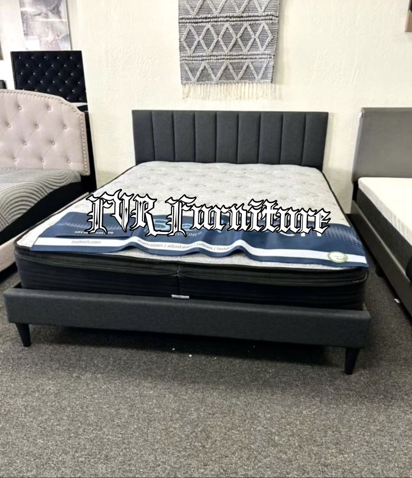 New King Bed Frame With Mattress