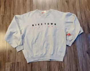 VINTAGE Nike Town Portland swoosh grey Crewneck Sweatshirt Swoosh Made USA  XL