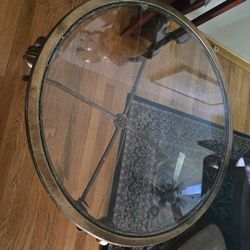 Heavy Glass Metal Coffee Table