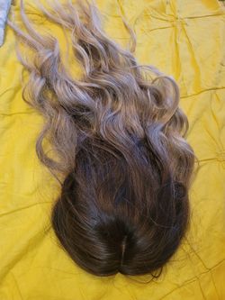 Wavy Long Ombre Brown Blonde Platinum High-Temperature Synthetic Wig