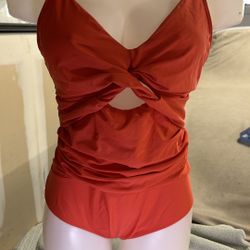 Orange One Piece Swimsuit M