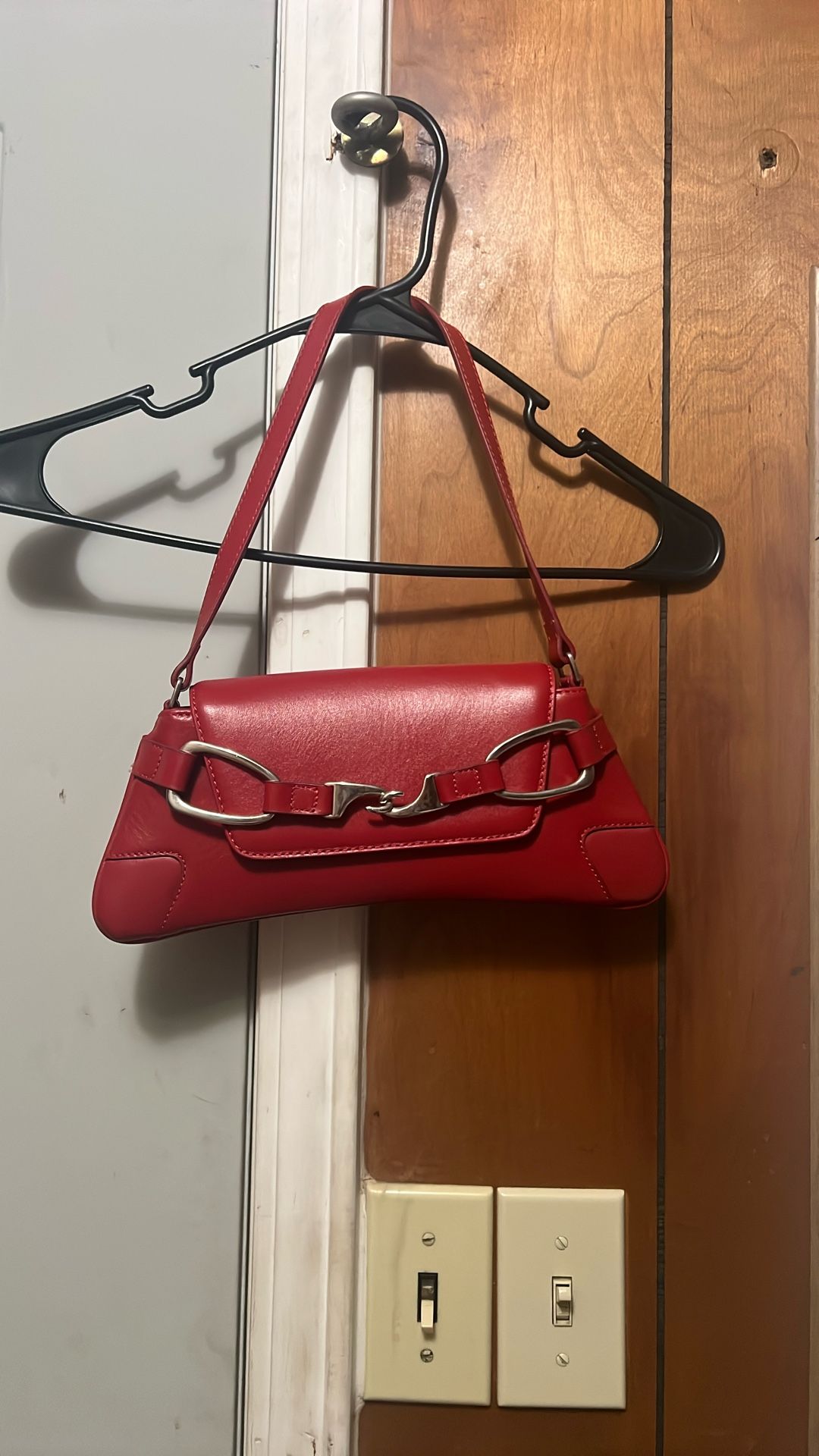 100% Cherry Red Shoulder Bag Comes With Box