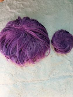 Brand New Vibrant Purple Cosplay Wig & Bun Set