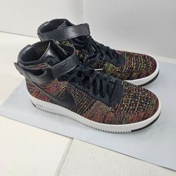 Nike Air Force 1 Ultra Flyknit Mid Multicolor Black Strap Men's Size 12 817420-002