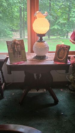 Antique granite top table