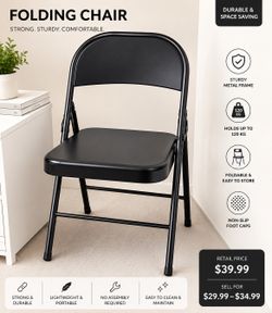 Foldable Black Chair (Retail Value 40$)