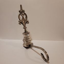 Large Pewter Christmas Stocking Hanger Holder 11"