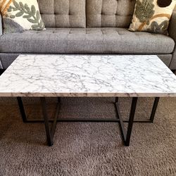Nathan James Faux Marble Accent Side or Coffee Table