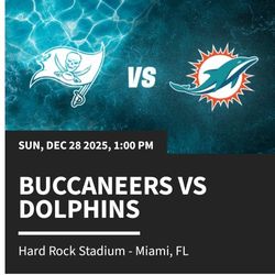 Buccaneers Vs Dolphins Sunday December 28