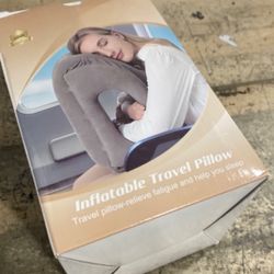 Sunany Travel Pillow, Inflatable Neck Pillow Used For Airplanes/Cars/Buses/Trains/Office Napping With Eye Mask/Earplugs (Balck)