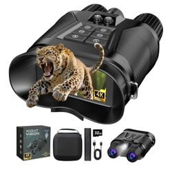Night Vision Goggles, 3.2” HD Screen, 2625FT View Range, 5000mAh Battery, 7 IR Levels, 8X Zoom, 128GB - 4K Night Vision Binoculars Gift Set with Compa