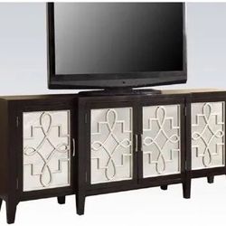 Black With Mirror Console Table 