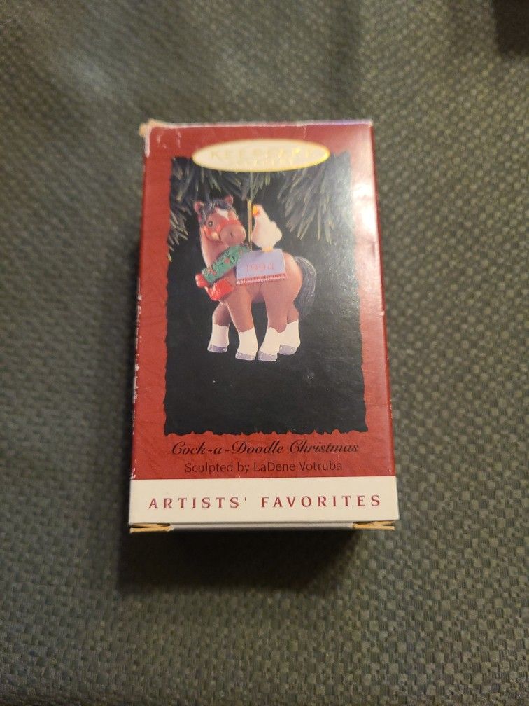 Horse With Chicken Hallmark Ornament 1994 And On Cloud 9