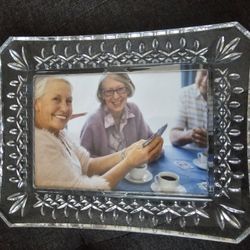 $35.00 - WATERFORD CRYSTAL PICTURE FRAME - Exquisite Cut Crystal Design Accents!  Made In Ireland!  Like New Condition!  Lowest Price!