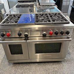 Wolf Stainless Steel 48 Inch Dual Fuel Range Stove Griddle