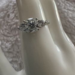 NEW 2 ct Moissanite Trilogy GRA Certified Ring - size 9 