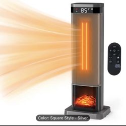 1500W Portable Space Heater for Indoor Use, 24" Fast Electric Heater with Remote and Thermostat, 4 Modes, Overheating & Tip-Over Protection, 12 Hour T