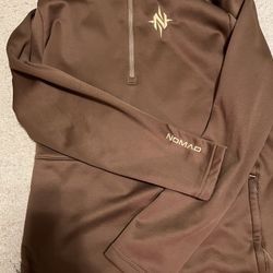 NoMad Brown 3/4 Zip, W/zipper Pockets, Size: Large 