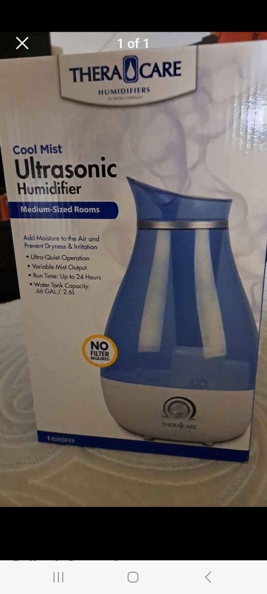 TheraCare Cool Mist Ultrasonic Humidifier.