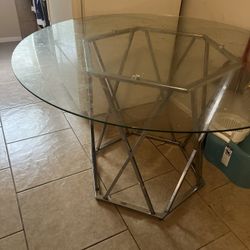 Glass Attached Table 