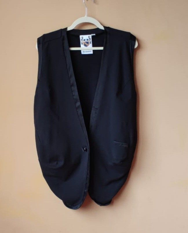 Laura Dawson Blazer Vest Black Tuxedo Style Top Women's size M Medium