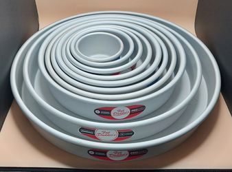 10 Fat Daddio's Cake Pans - Complete Set 3" to 14" Diameter, 2" Deep