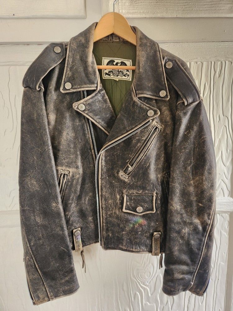 AVIREX Vintage Leather Motorcycle Jacket