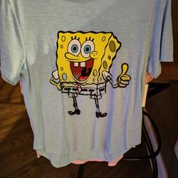 New 🔵 Blue SPONGE BOB T-SHIRT Size Large. Cash And PickUp Only