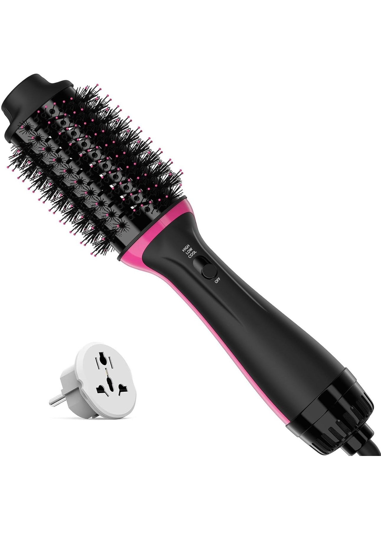 Multifunctional Curly Or Straight 1000 Watts Hair Dryer Brush Dual Voltage